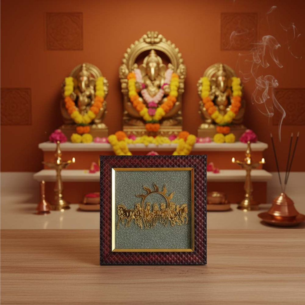 7 Horses on Raw Pyrite Frame