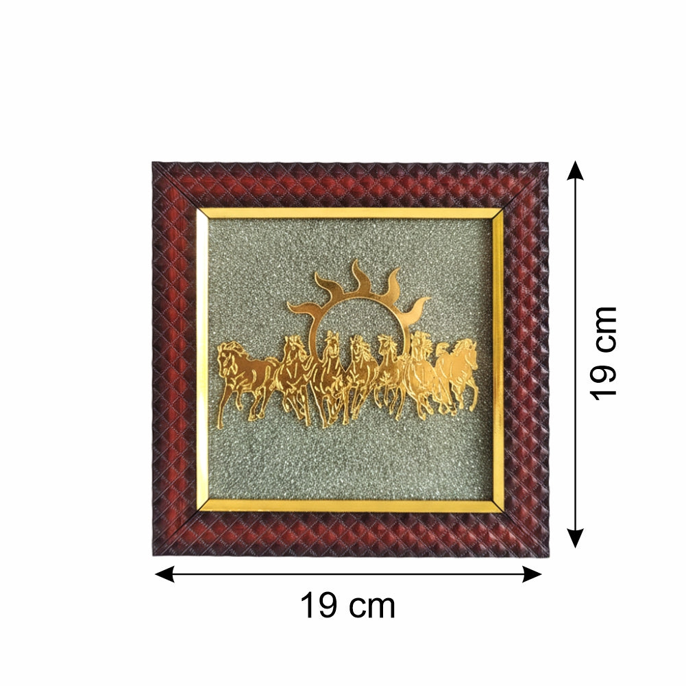 7 Horses on Raw Pyrite Frame